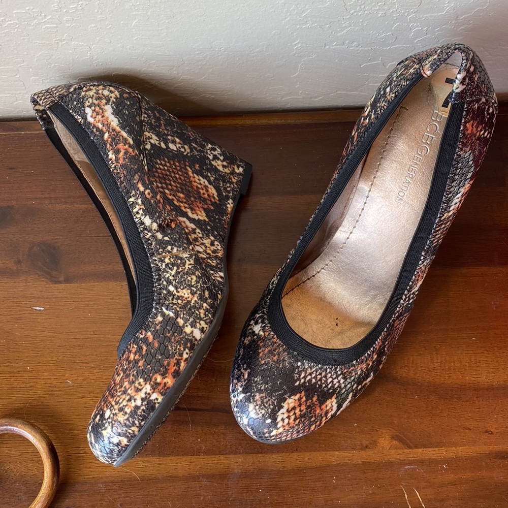 Bcbg Python Print Slip On Thin Wedge - image 1